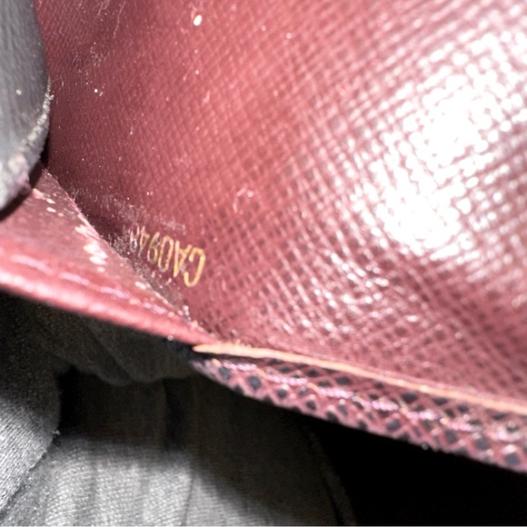 Vintage Louis Vuitton Taiga Leather Agenda PM Organizer Day Planner Burgundy - Picture 6 of 11